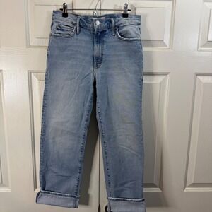 MOTHER Superior Denim Jeans Mid Rise Straight Leg Light Wash Womens Size 28 $480
